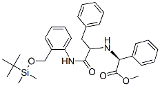 Benzeneacetic acid, alpha-[[2-[[2-[[[(1,1-dimethylethyl)dimethylsilyl]oxy]methyl]phenyl]amino]-2-oxo-1-(phenylmethyl)ethyl]amino]-, methyl ester, (alphaS)- (9CI) 结构式