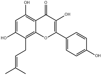 8-异戊烯基山奈酚 结构式