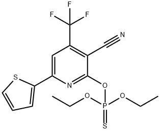 2-[(DIETHOXYPHOSPHOROTHIOYL)OXY]-6-(2-THIENYL)-4-(TRIFLUOROMETHYL)NICOTINONITRILE 结构式