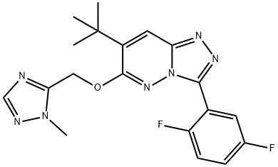 3-(2,5-二氟苯基)-7-(1,1-二甲基乙基)-6-[(1-甲基-1H-1,2,4-,三唑-5-基)甲氧基]-1,2,4-4-三唑[4,3-B]哒嗪 结构式