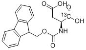 L-Aspartic  acid-1-13C,  N-Fmoc  derivative,  N-(9-Fluorenylmethoxycarbonyl)-L-aspartic  acid-1-13C 结构式