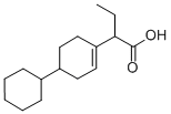 4-Cyclohexyl-alpha-ethyl-1-cyclohexene-1-acetic acid 结构式