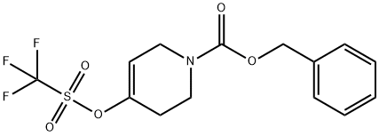 1(2H)-Pyridinecarboxylic acid, 3,6-dihydro-4-[[(trifluoroMethyl)sulfonyl]oxy]-, phenylMethyl ester 结构式