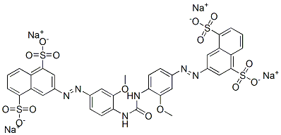 tetrasodium 3,3'-[carbonylbis[imino(3-methoxy-4,1-phenylene)azo]]bisnaphthalene-1,5-disulphonate 结构式