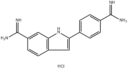 4',6-二脒基-2-苯基吲哚二盐酸盐 结构式