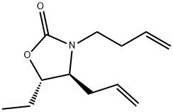 2-Oxazolidinone,3-(3-butenyl)-5-ethyl-4-(2-propenyl)-,(4S,5S)-(9CI) 结构式