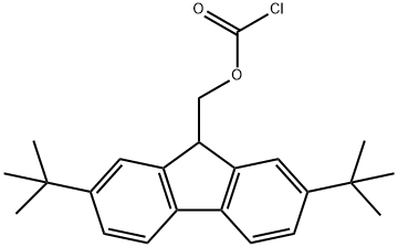2,7-二叔丁基-9-芴甲基氯甲酸酯 结构式