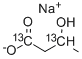DL-3-羟基丁酸-1,3-13C2 钠盐 结构式