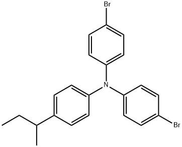 4-溴-N-(4-溴苯基)-N-(4-仲丁基苯基)苯胺 结构式