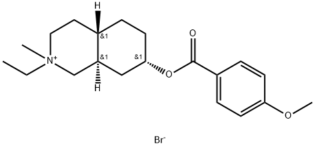 Isoquinolium, 1,2,3,4,4a-alpha,5,6,7,8,8a-beta-decahydro-2-ethyl-7-bet a-hydroxy-2-methyl-, bromide, p-anisate 结构式