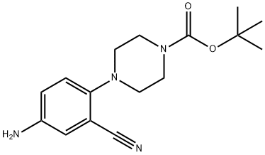 叔丁基4-(4-氨基-2-氰基苯基)哌嗪-1-羧酸酯 结构式