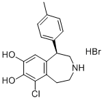 R(+)-6-CHLORO-7,8-DIHYDROXY-3-METHYL-1-PHENYL-2,3,4,5-TETRAHYDRO-1H-3-BENZAZEPINE HYDROBROMIDE 结构式