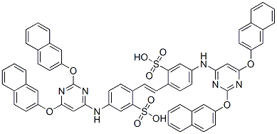 4,4'-二[2,6-二(2-萘氧基)嘧啶-4-基氨基]-1,2-二苯乙烯二磺酸 结构式