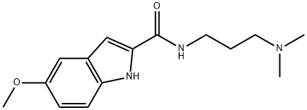 N-(3-dimethylaminopropyl)-5-methoxy-1H-indole-2-carboxamide 结构式