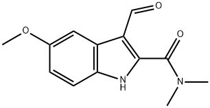 3-formyl-5-methoxy-N,N-dimethyl-1H-indole-2-carboxamide 结构式