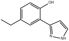 4-乙基-2-(1H-吡唑-3-基)苯酚 结构式