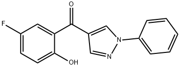 5′-氟-2′-羟苯基-1-苯基-1H-吡唑-4-基甲酮 结构式