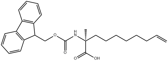 (2S)-2-N-芴甲氧羰基氨基-2-甲基-9-癸烯酸 结构式