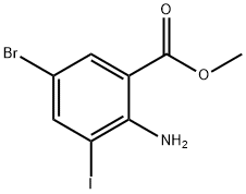 2-氨基-5-溴-3-碘苯甲酸甲酯 结构式