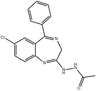 2-(2-乙酰肼基)-7-氯-5-苯基-2H-1,4-苯并二氮杂卓 结构式