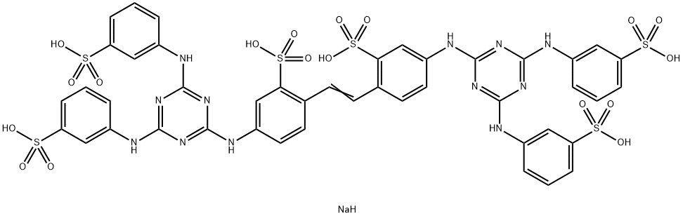 hexasodium 4,4'-bis[[4,6-bis(m-sulphonatoanilino)-1,3,5-triazin-2-yl]amino]stilbene-2,2'-disulphonate 结构式