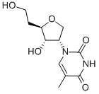 1,4-ANHYDRO-2,5-DIDEOXY-2-(3,4-DIHYDRO-5-METHYL-2,4-DIOXO-1(2H)-PYRIMIDINYL)-D-ARABINO-HEXITOL 结构式