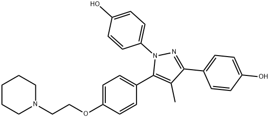 1,3-BIS(4-HYDROXYPHENYL)-4-METHYL-5-[4-(2-PIPERIDINYLETHOXY)PHENOL]-1H-PYRAZOLE DIHYDROCHLORIDE 结构式