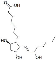 7-[(1R,2S,3R,5R)-3,5-dihydroxy-2-[(E,3S)-3-hydroxyoct-1-enyl]cyclopent yl]heptanoic acid 结构式