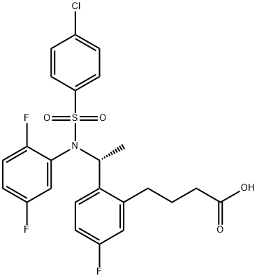 2-[(1R)-1-[[(4-氯苯基)磺酰基](2,5-二氟苯基)氨基]乙基]-5-氟苯丁酸 结构式