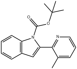 tert-Butyl 2-(3-methyl-2-pyridyl)-1H-indole-1-carboxylate 结构式