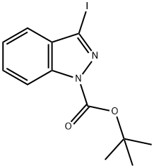 N-(叔丁氧羰基)-3-碘吲唑 结构式