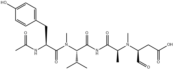 乙酰基-酪氨酰-(N-甲基)缬氨酰-丙氨酰-(N-甲基)天冬氨醛 结构式