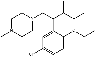 Piperazine, 1-(beta-(sec-butyl)-5-chloro-2-ethoxyphenethyl)-4-methyl- 结构式