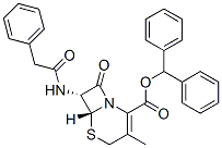 diphenylmethyl (6R-trans)-3-methyl-8-oxo-7-(phenylacetamido)-5-thia-1-azabicyclo[4.2.0]oct-2-ene-2-carboxylate 结构式