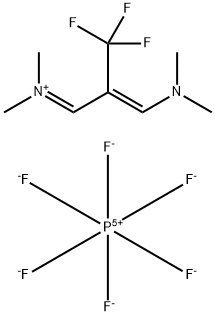 2-(三氟甲基)-1,3-双(二甲基氨基)三亚甲六氟磷酸盐 结构式