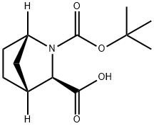 (3R)-N-BOC-2-氮杂双环[2.2.1]庚烷-3-羧酸 结构式