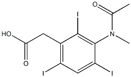 [2,4,6-Triiodo-3-(N-methylacetylamino)phenyl]acetic acid 结构式