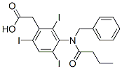 [3-(N-Benzylbutyrylamino)-2,4,6-triiodophenyl]acetic acid 结构式