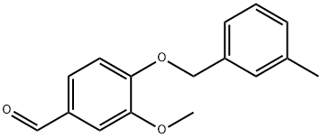 3-甲氧基-4-(3-甲苄基)氧基-苯甲醛 结构式