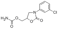 3-(m-Chlorophenyl)-2-oxo-5-oxazolidinylmethyl=carbamate 结构式