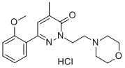 3(2H)-Pyridazinone, 6-(o-methoxyphenyl)-4-methyl-2-(2-morpholinoethyl) -, hydrochloride 结构式