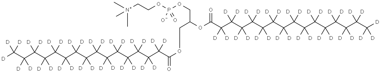 氘代1,2-双棕榈酰基-3-磷脂酰胆碱甘油酯 结构式