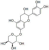 2-(3,4-Dihydroxyphenyl)-3,4-dihydro-3,5-dihydroxy-2H-1-benzopyran-7-yl L-arabinopyranoside 结构式