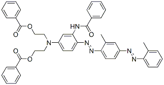 N-[5-[Bis[2-(benzoyloxy)ethyl]amino]-2-[[2-methyl-4-[(2-methylphenyl)azo]phenyl]azo]phenyl]benzamide 结构式