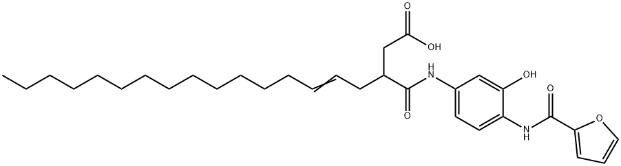 3-[[[4-[(2-furoyl)amino]-3-hydroxyphenyl]amino]carbonyl]nonadec-5-enoic acid 结构式