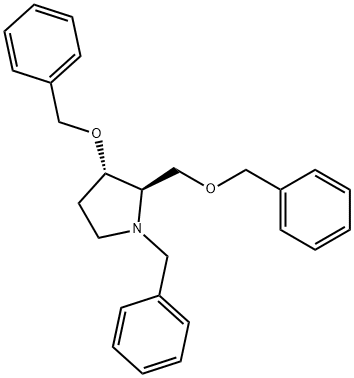 Pyrrolidine, 3-(phenylmethoxy)-2-(phenylmethoxy)methyl-1-(phenylmethyl)-, (2R,3S)- 结构式