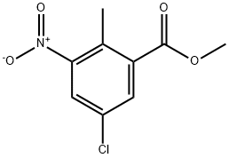 2-甲基-3-硝基-5-氯苯甲酸甲酯 结构式