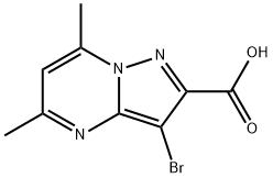 3-溴-5,7-二甲基-2-吡唑[1,5-A]嘧啶羧酸 结构式