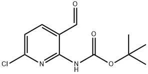 6-氯-3-甲酰基吡啶-2-基氨基甲酸叔丁酯 结构式