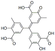 5,5'-[(3-Carboxy-5-methyl-4-oxo-2,5-cyclohexadien-1-ylidene)methylene]bis[2-hydroxy-3-methylbenzoic acid] 结构式